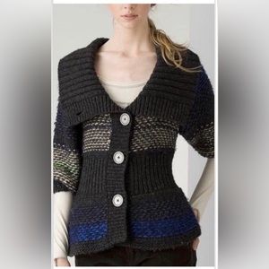 Free People chunky knit short sleeve big button cardigan